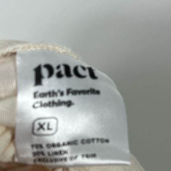 Pact Canopy Organic Cotton Linen Blend High-Waisted Shorts Bone XL 16/18/20 - Picture 11 of 12